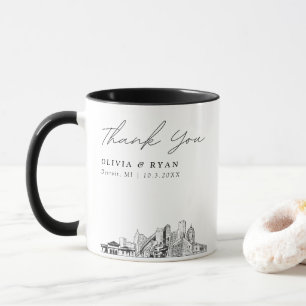 Taza Esbozo de esbozo de esbozo simple de boda personal