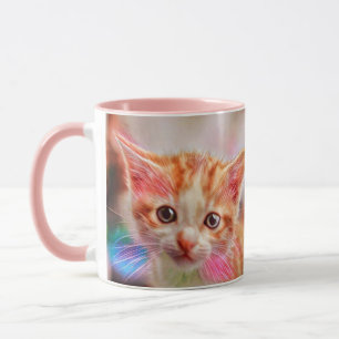 Taza Esbozo de gato de ginger de cara de gato