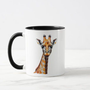 Taza Esbozo de la jirafa del lápiz de color - Dibujo ar
