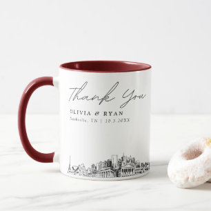 Taza Esbozo de la línea aérea de Nashville Simple Weddi