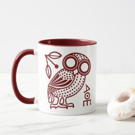 Taza Esbozo de lechuza ateniense de la antigua moneda g
