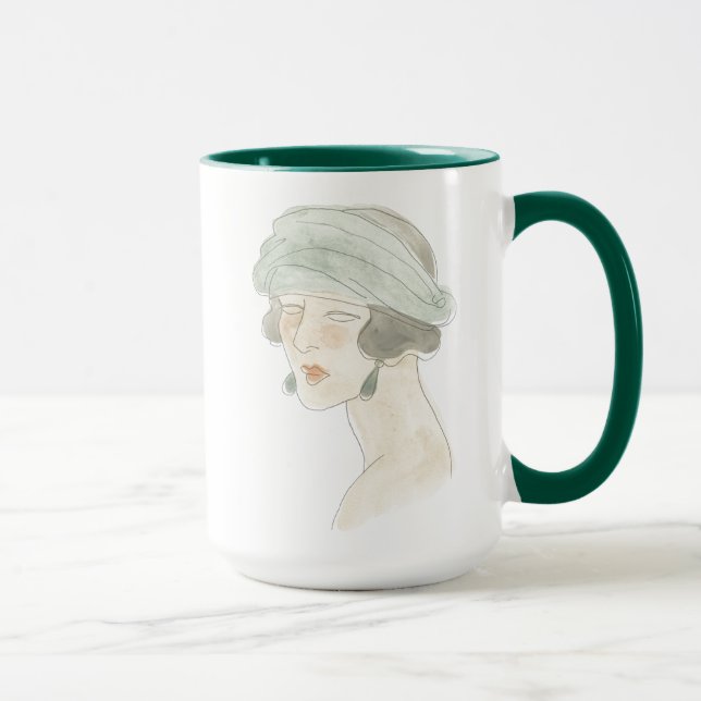 Taza Esbozo de moda de flapper - Retrato (Derecha)