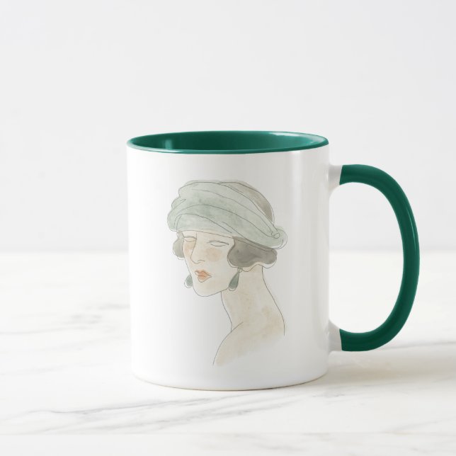 Taza Esbozo de moda de flapper - Retrato (Derecha)