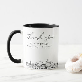 Taza Esbozo de Skyline de Pasadena Mug de boda personal
