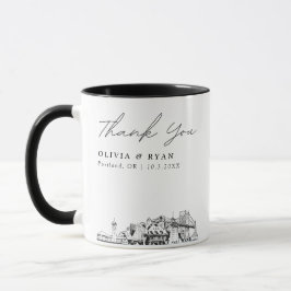 Taza Esbozo de Skyline Portland Simple Custom Wedding M