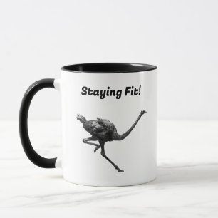 Taza Esbozo de tinta de avestruz en funcionamiento, art