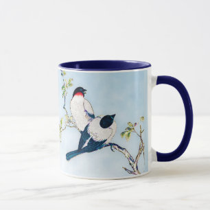 Taza Esbozo de tinta japonesa vintage de las muletas