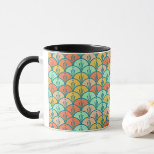 Taza Escala de peces geométricos modernos y coloridos