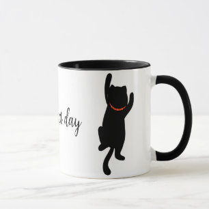 Taza Escalado de gato con texto