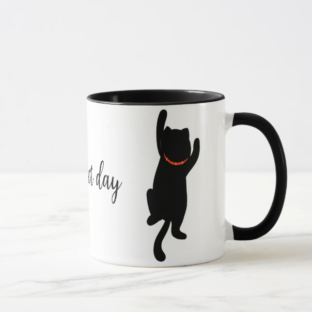 Taza Escalado de gato con texto (Derecha)