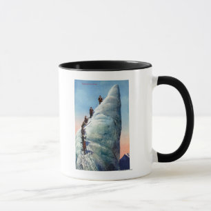 Taza Escaladores de montaña que intentan ascender un