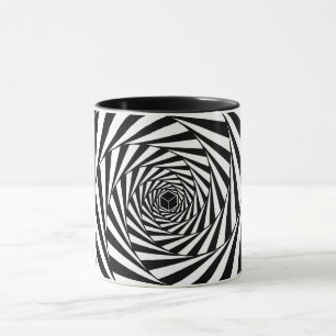 Taza Escalera en espiral de remolino abstracto en blanc
