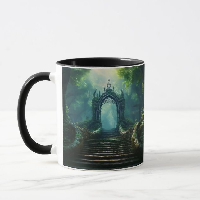 Taza Escaleras de la antigua puerta de un bosque encant (Izquierda)