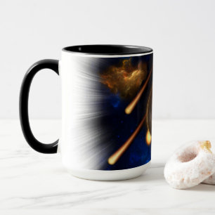 Taza Escapada de arte fractal asteroide apocalipsis