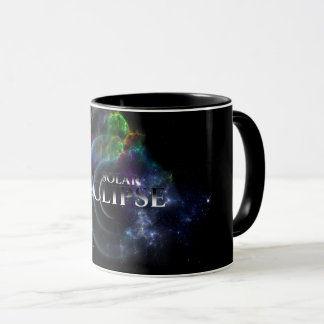 Taza Escapada de arte fractal de eclipse solar