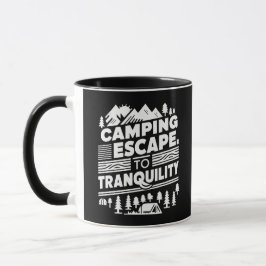 Taza Escapar de camping a la tranquilidad, barro negro