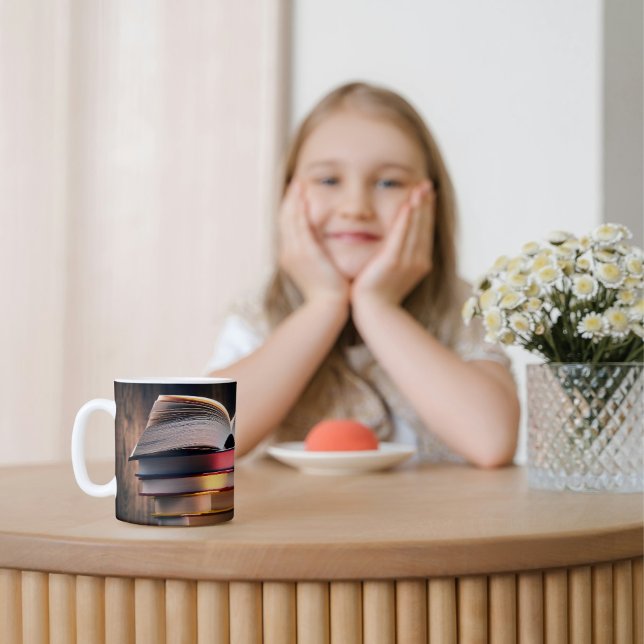 Taza Escape a tu estantería: La peluca de un amante del (Escape to Your Bookshelf: A Book Lover's Mug)