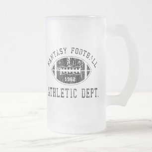 Taza escarchada del fútbol de la fantasía