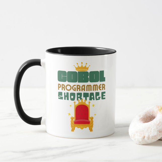 Taza Escasez de programadores de Cobol (Con donut)