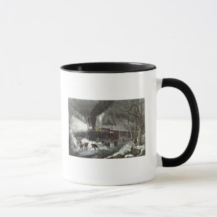 Taza Escena americana del ferrocarril, 1871
