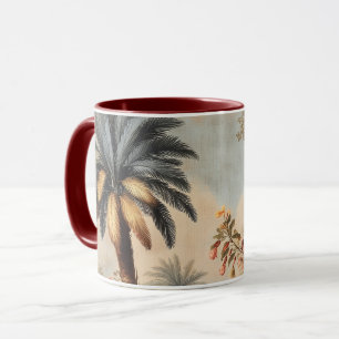 Taza Escena Botánica Vintage con Palmeras