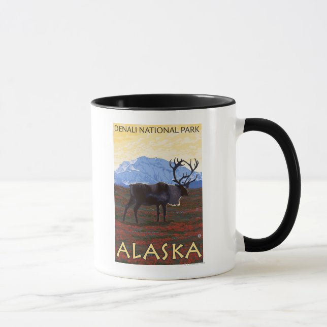 Taza Escena Caribou - Parque Nacional Denali, Alaska (Derecha)