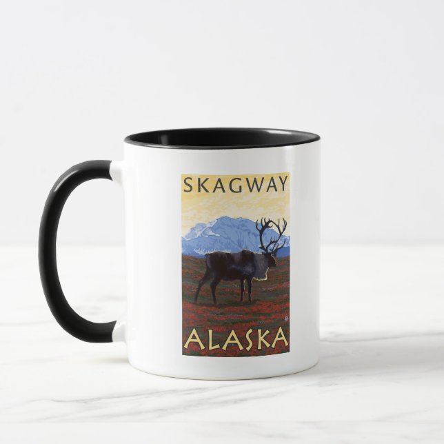 Taza Escena Caribou - Skagway, Alaska (Izquierda)