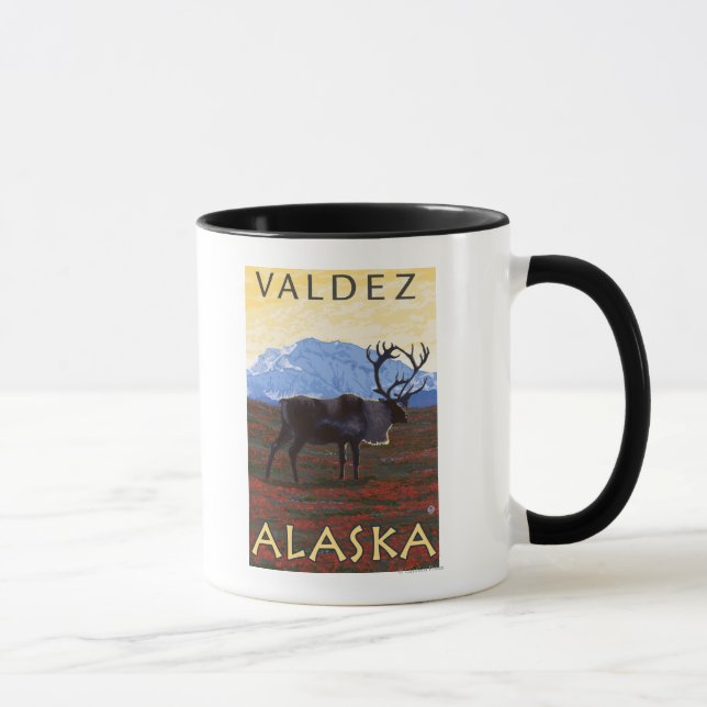 Taza Escena Caribou - Valdez, Alaska (Derecha)