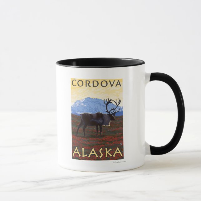 Taza Escena caribú - Córdova, Alaska (Derecha)