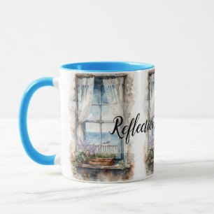 Taza Escena costera en acuarela con vista al mar desde 