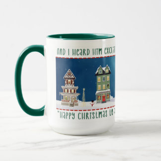 Taza Escena de aldea de navidades