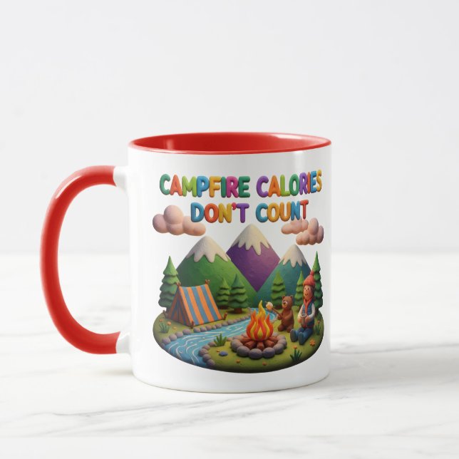 Taza Escena de arte de arcilla “Las calorías de la foga (Izquierda)
