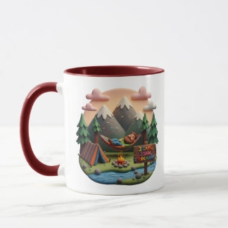 Taza Escena de arte de arcilla “Llegué, vi, eché una si