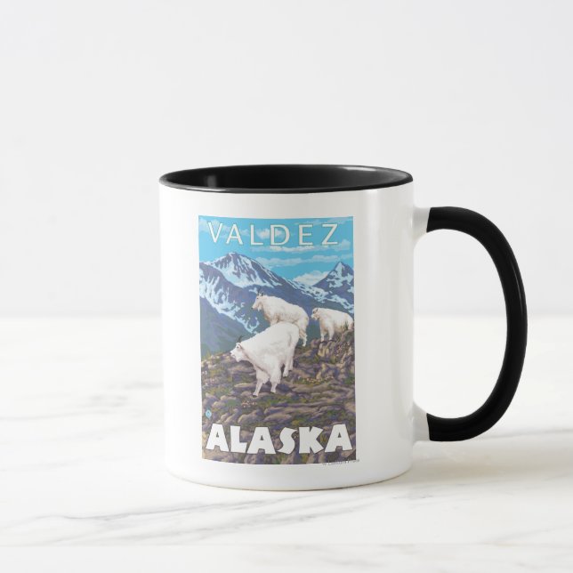 Taza Escena de cabras de montaña - Valdez, Alaska (Derecha)