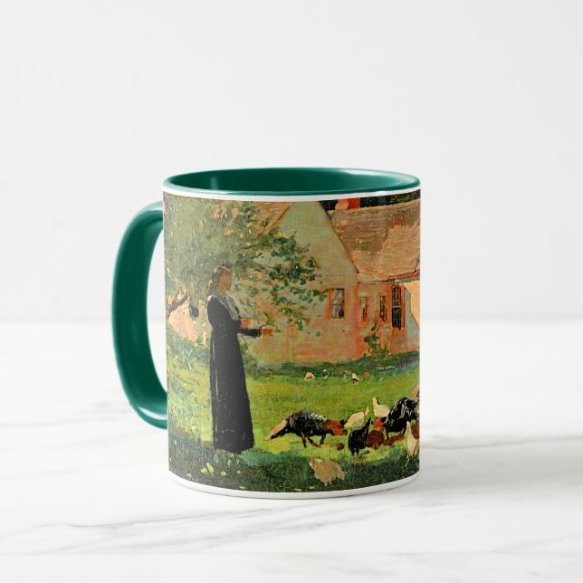 Taza Escena de corral, obra de arte famosa de Winslow H (Anverso izquierdo)