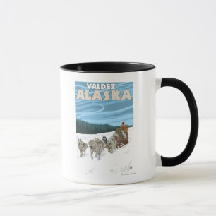 Taza Escena de duelo de perro - Valdez, Alaska