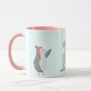 Taza Escena de invierno animal