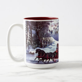 Taza Escena De Invierno Vintage. Regalo de navidades