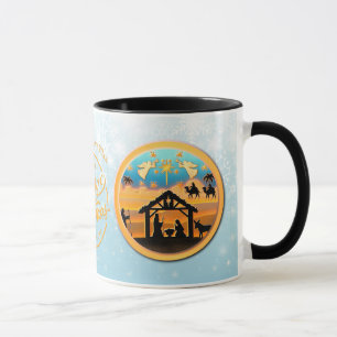 Taza Escena de la Natividad de Navidad Niño Jesús en el