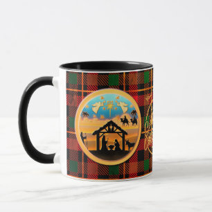 Taza Escena de la Natividad de Navidad Niño Jesús en el
