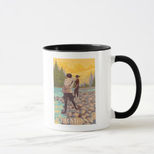 Taza Escena de la pesca con mosca de VermontWomen