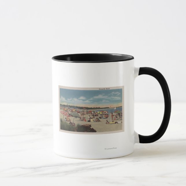Taza Escena De La Playa Enormada (Derecha)