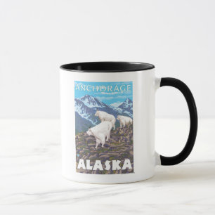Taza Escena de las cabras de montaña - Anchorage, Alask