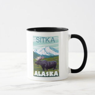 Taza Escena de los alces - Sitka, Alaska