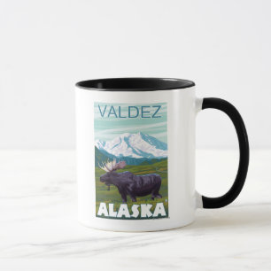 Taza Escena de los alces - Valdez, Alaska