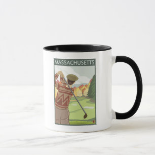 Taza Escena de MassachusettsGolfing