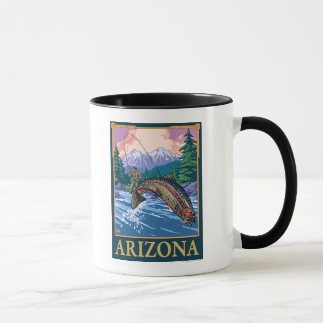 Taza Escena de pesca de mosca en Arizona (Derecha)