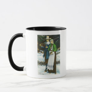 Taza Escena de Priscilla y de Juan Alden