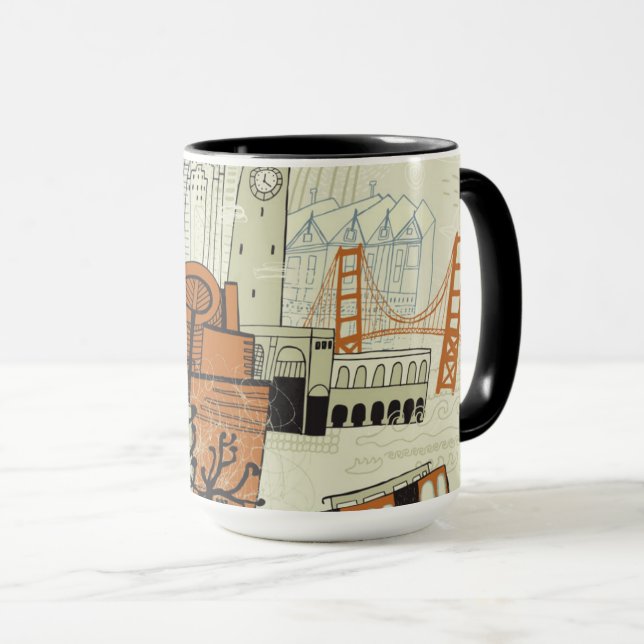 Taza Escena de San Francisco del Doodle (Anverso derecho)