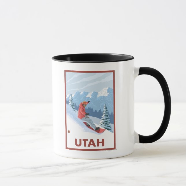 Taza Escena de Snowboard Utah (Derecha)